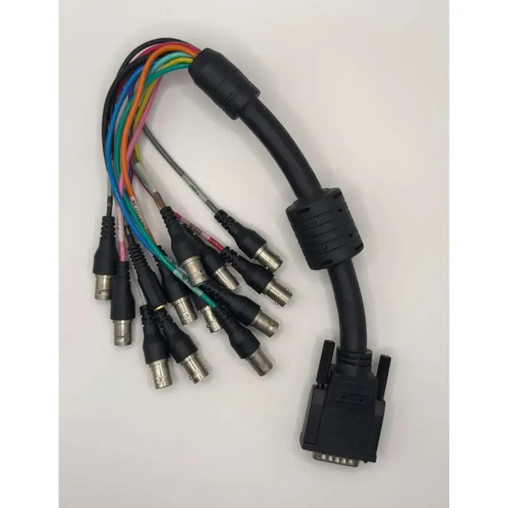 DB25 3-Row to 12 BNC Female Breakout Cable SDI Video Snake + RCA Audio Out